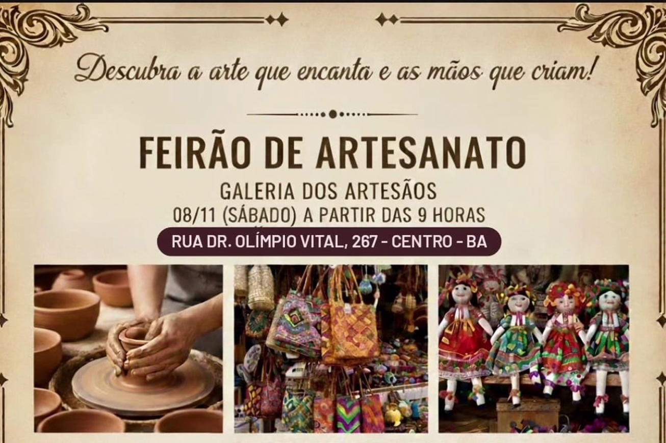 Galeria Municipal do Artesão de Feira promove Feirão no dia 8 de novembro