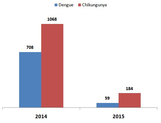 Chikungunya tem o triplo de casos da dengue