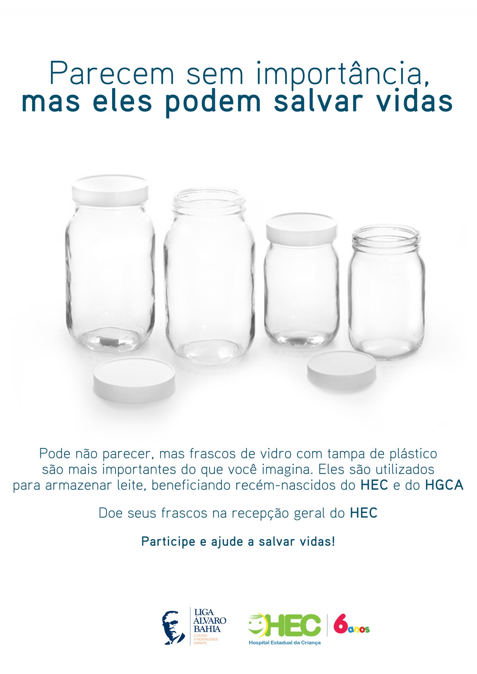 HEC realiza campanha para arrecadação de frascos de vidro com tampa