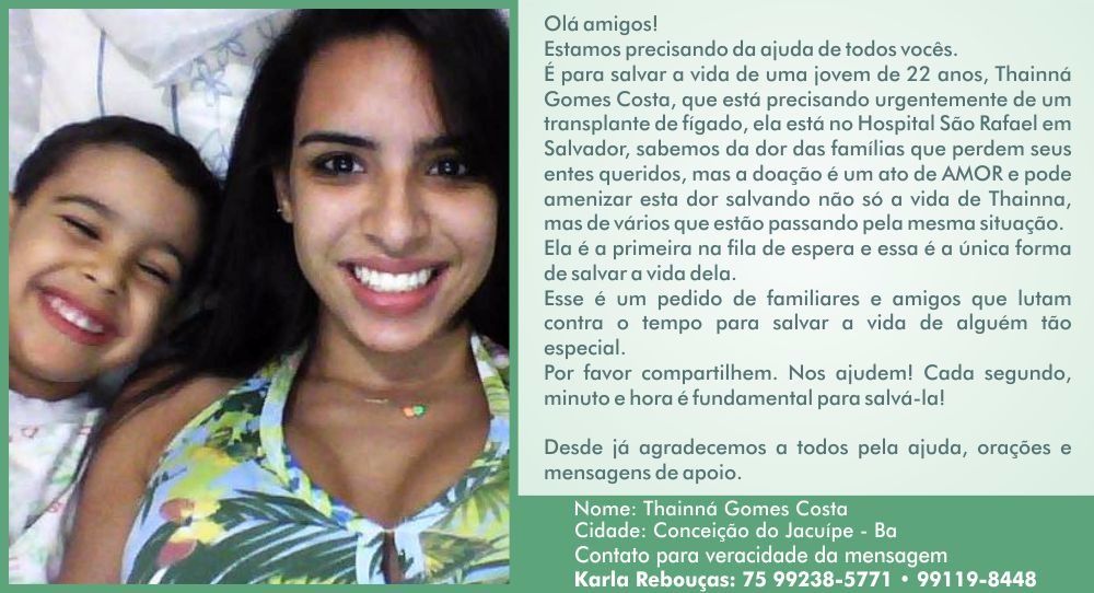 Família tenta conseguir um fígado para jovem de 22 anos