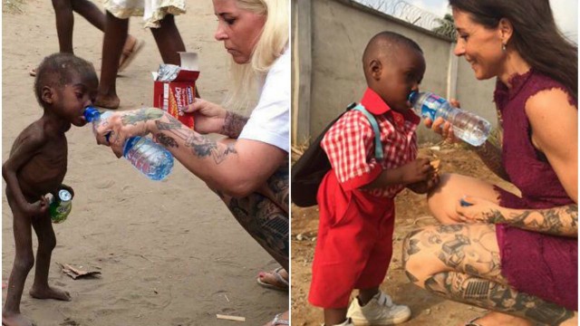 Menino nigeriano que comoveu o mundo vai à escola pela primeira vez