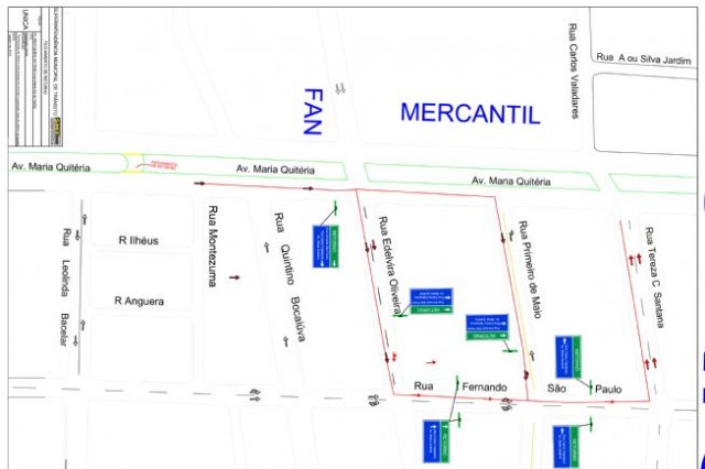 Trânsito sofre mudança em retorno da avenida Maria Quitéria a partir de segunda-feira
