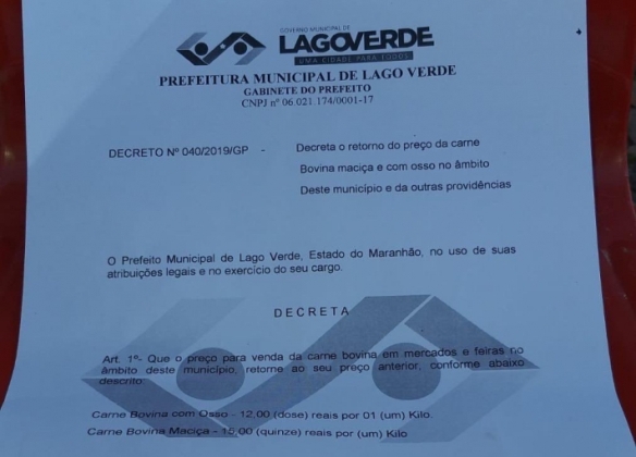 Maranhão: prefeito decide baixar preço da carne por decreto