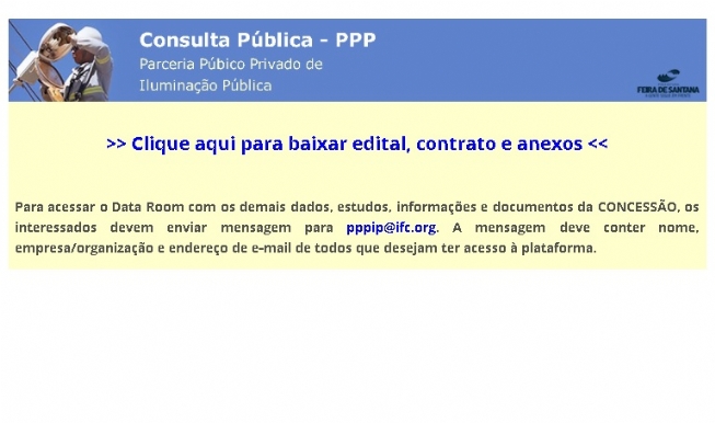 Aberta Consulta Pública para PPP da iluminação pública