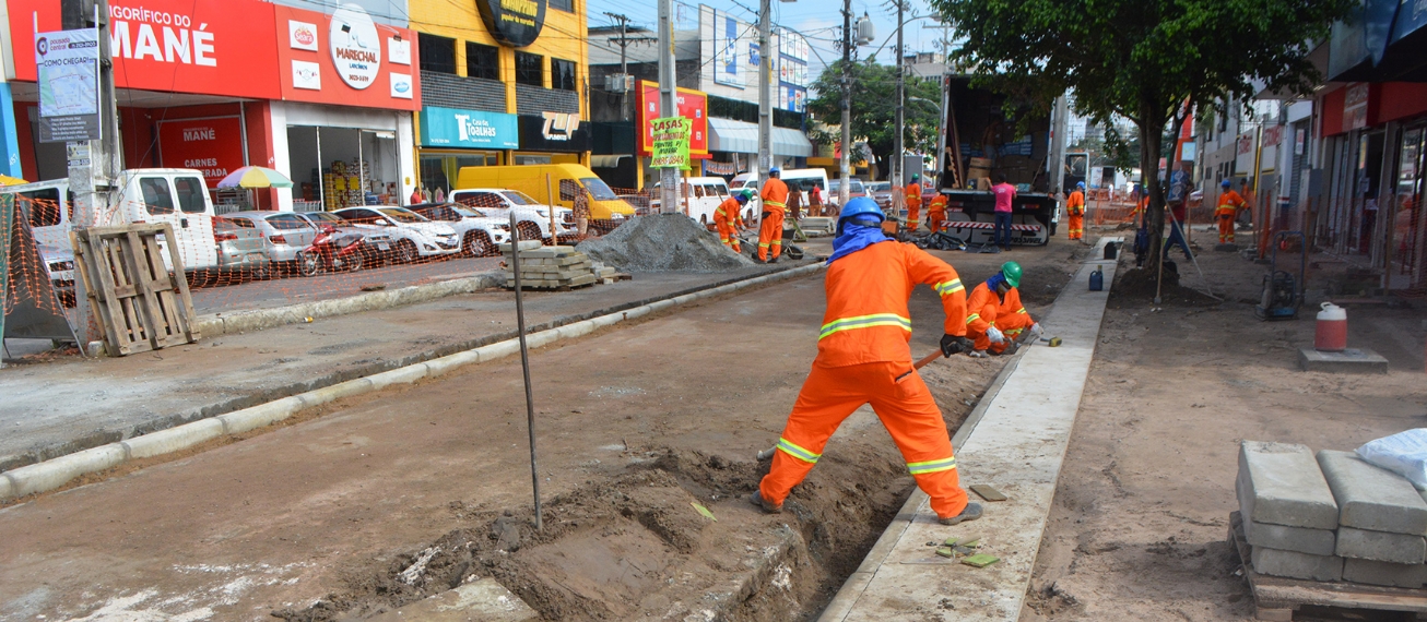 Obras de requalificação avançam e Rua Marechal Deodoro vai ficar mais moderna
