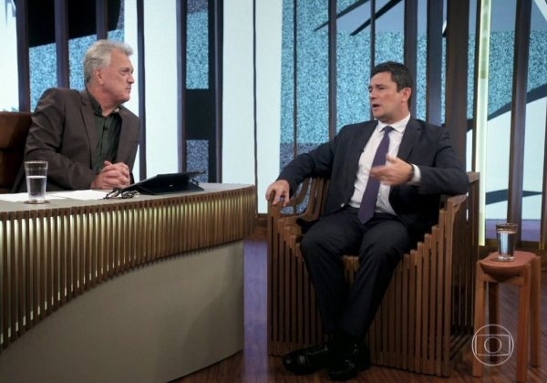 Possível candidato a presidente, Sergio Moro grava entrevista com Pedro Bial