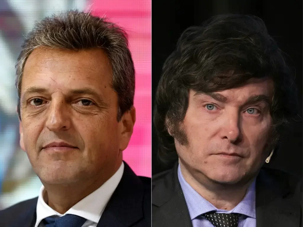 Sergio Massa e Javier Milei disputarão 2º turno das eleições presidenciais na Argentina