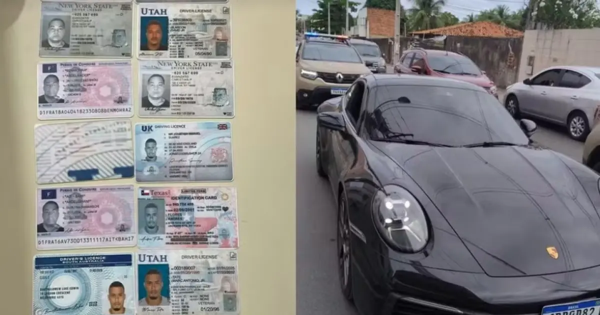 Homem é preso em Lauro de Freitas com 14 CNHs internacionais falsas dentro de Porsche