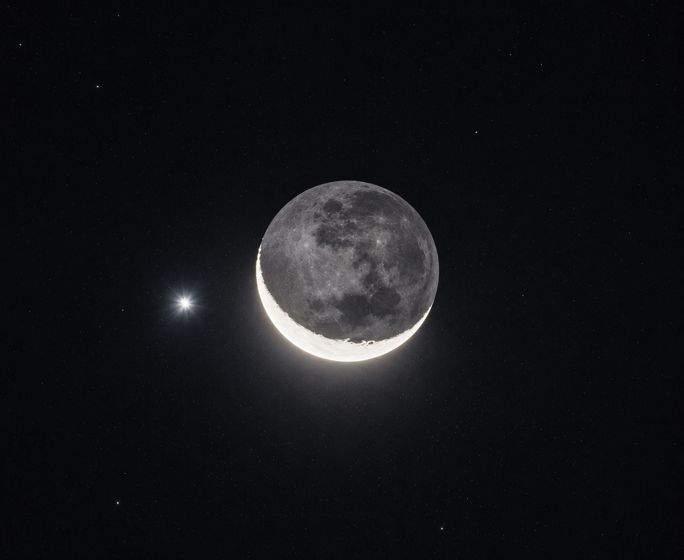 A Lua, Vênus e o céu da Feira